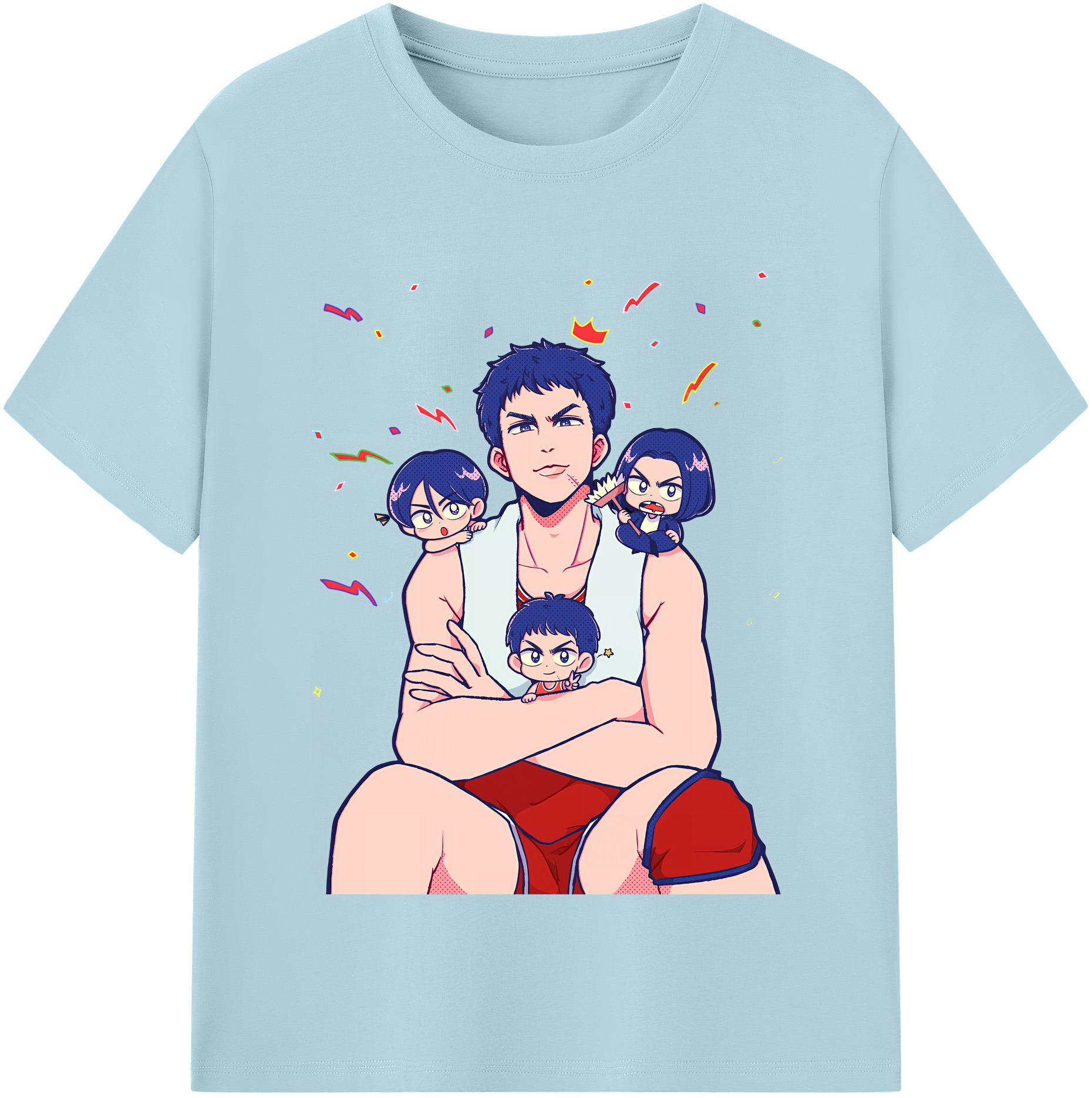 SLAM DUNK／スラムダンク 綿100％半袖Tシャツ（フロントプリント）